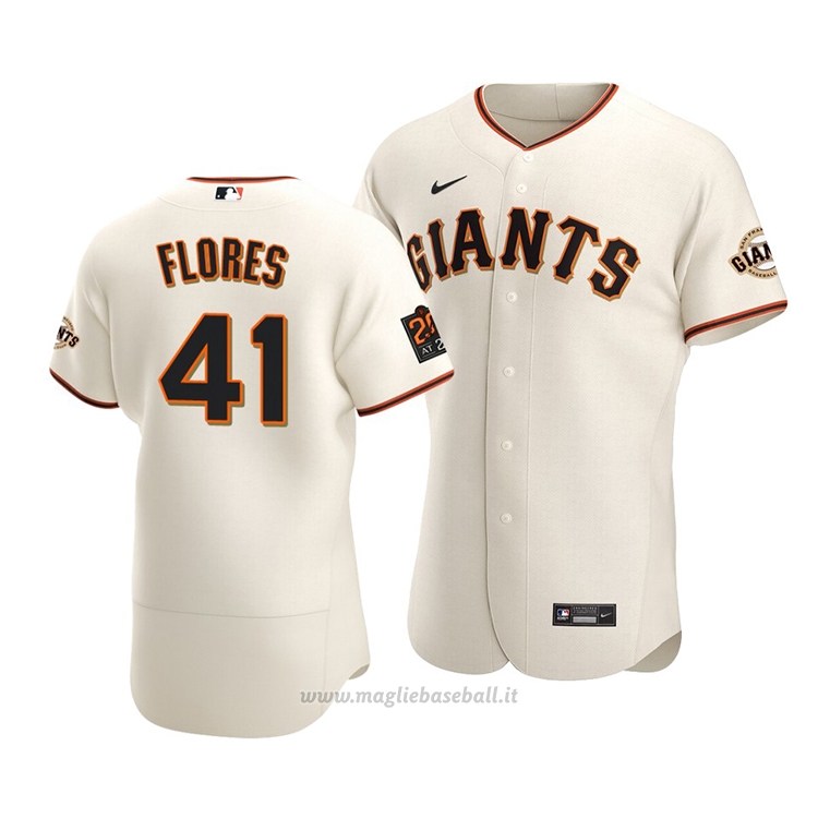 Maglia Baseball Uomo San Francisco Giants Wilmer Flores Autentico Primera Crema